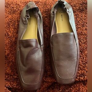 Time and Tru Brown- reddish Leather like Slip-On Loafers